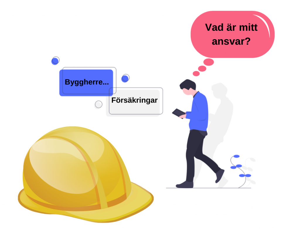 En man funderar på vilket ansvar han kommer ha som byggherre.