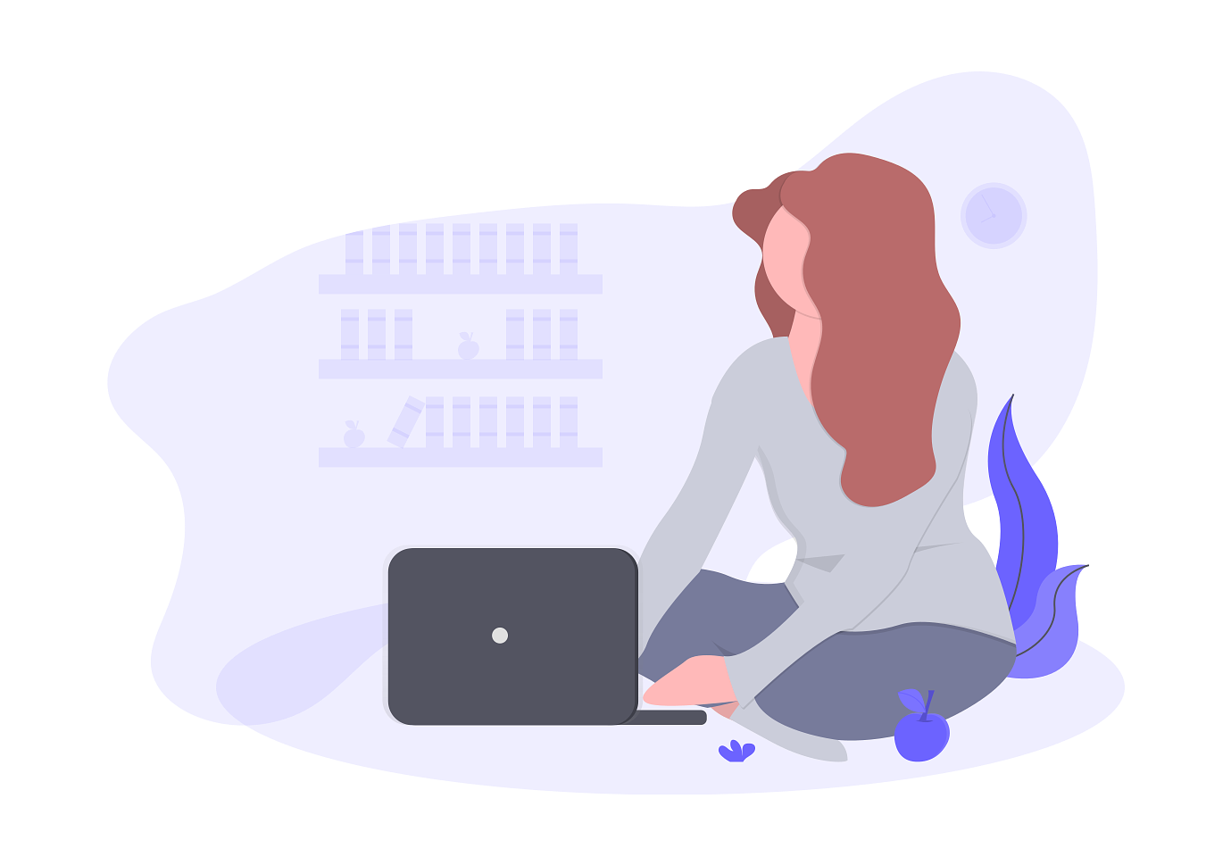 Kvinna gör research om bergvärmepumpar.